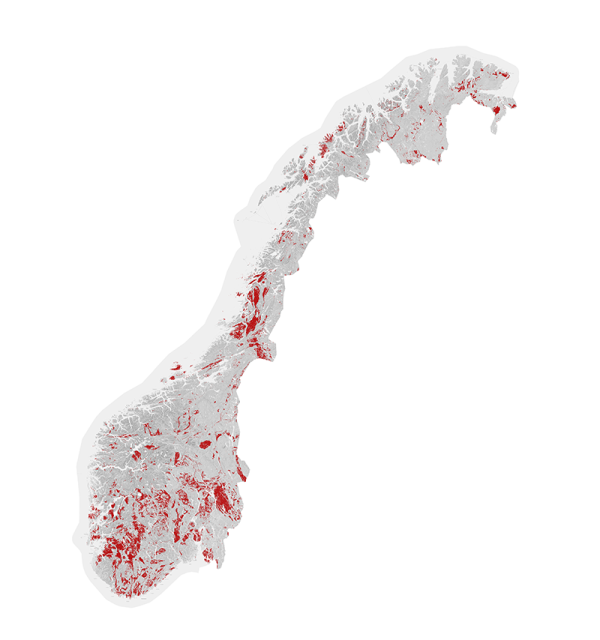 Norge - aktsomhetskart radon