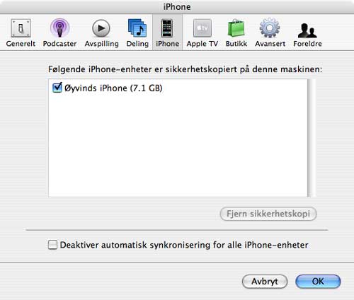iPhone sync