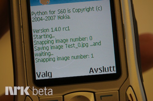 Timelapse på en Nokia 6630 med Python
