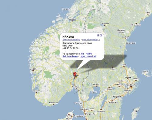NRKbeta på GoogleMaps