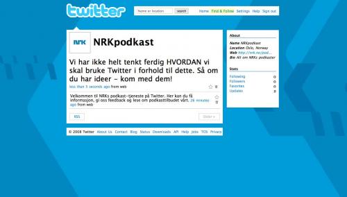 NRK Podkast på Twitter