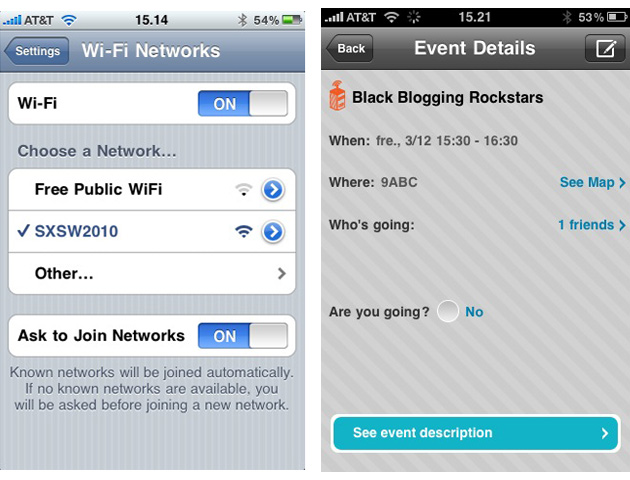 Nett og iPhone-app på SXSW