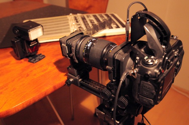 Nikon D200 på PB-6 belg med lysbildedupliseringsadapter.