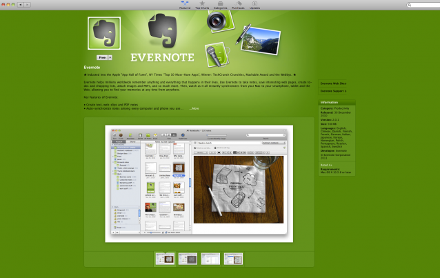 Evernote i App Store