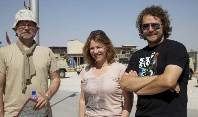 Klaus Erik Okstad, Jane Rasmussen og Marius Arnesen på VJ-jobb i Afghanistan