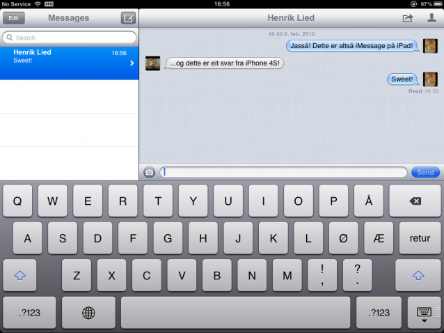 iMessage på iPad2 over WLan