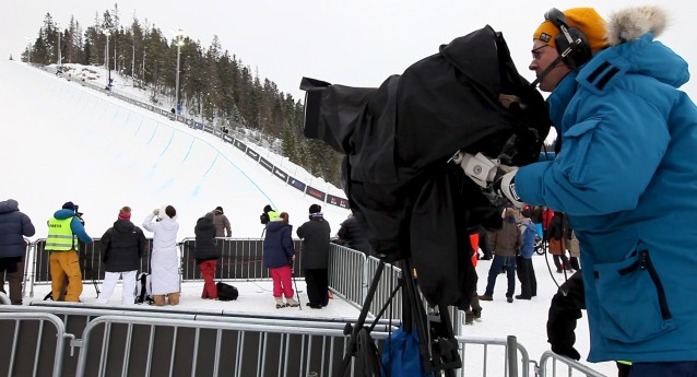 Kameraoperatør under VM i snowboard