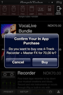 Confirm Your IN App Purchase - Do you want to buy osv. med knapper for Cancel og Buy