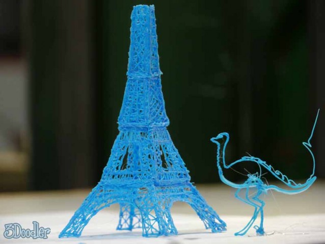 Eifell-tårnet og fugl tegnet med 3Doodler. / www.the3doodler.com