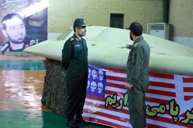 En RQ-170 Sentinel-drone på utstilling i Iran. Foto: Wikipedia