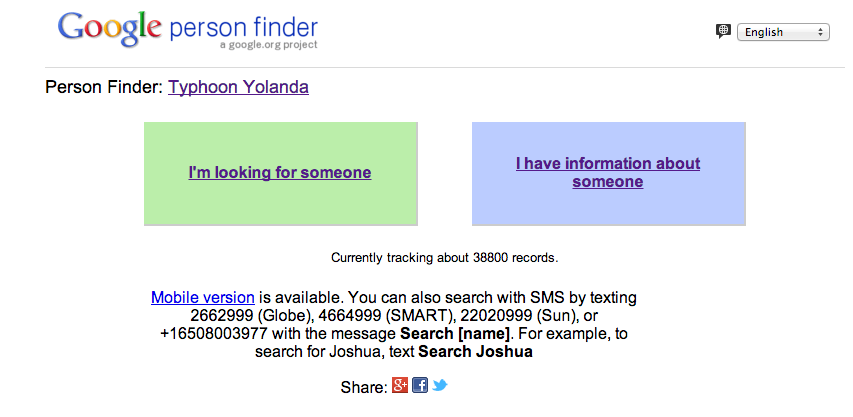 Google Yolanda Person Finder