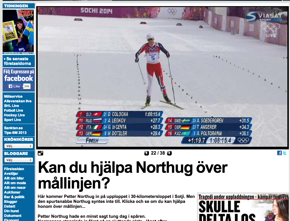 Faksimile fra Expressens Northug-spill.