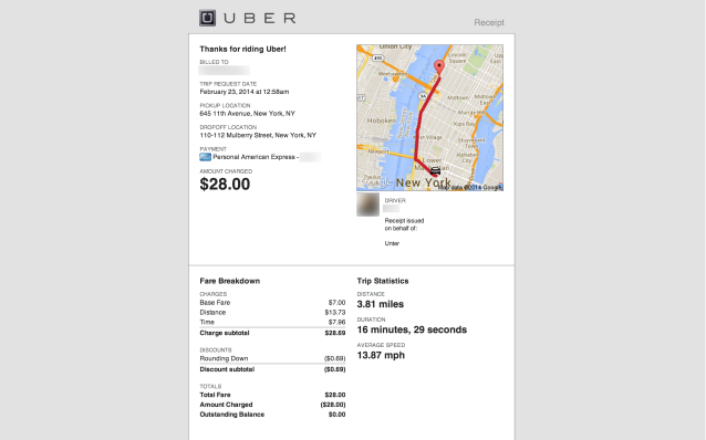 Uber-kvittering