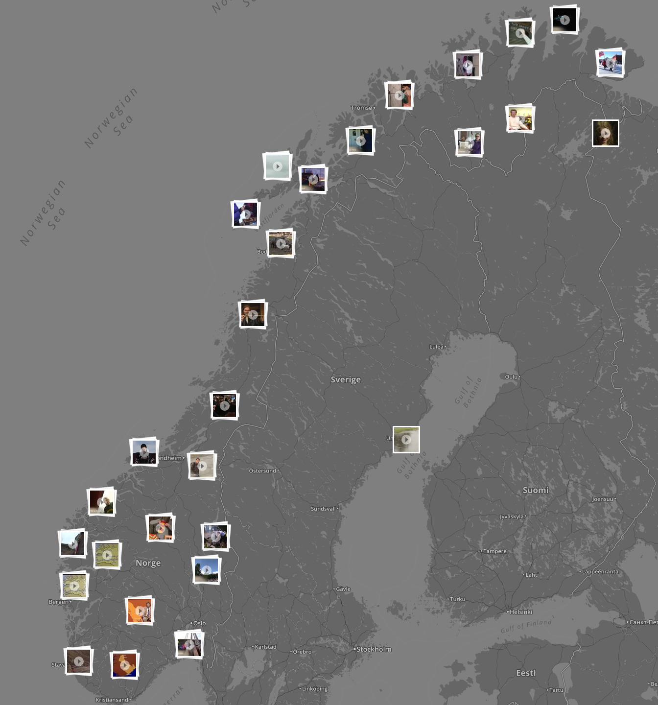 Norge Rundt klipp på kart. Foto: Skjermbilde