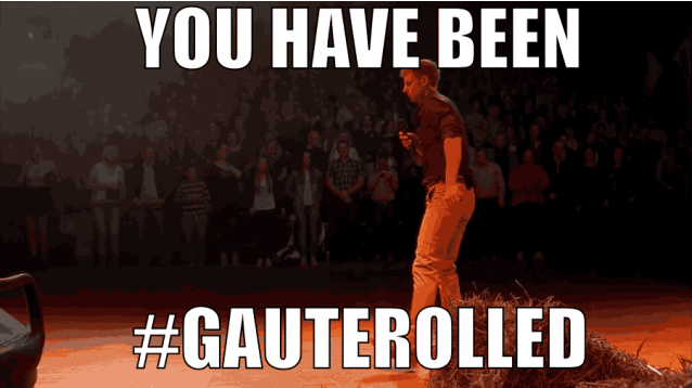 Har du blitt utsatt for #gauterolling? Foto: GIF av video fra Gaute Grøtta Gravs YouTube-konto hvor han danser til låta Knekkebrød.