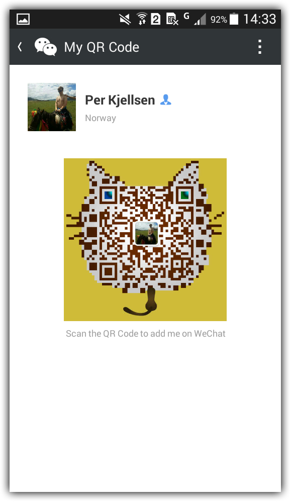 Min QR-kode i WeChat