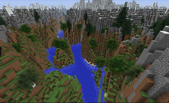 Hardangerfjorden i Minecraft - laget av Boele Kuipers