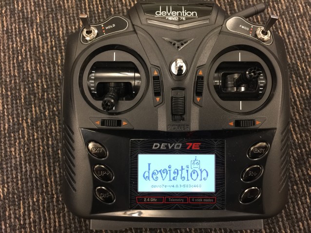 Devention Devo 7e med Deviation firmware og ekstra modul.