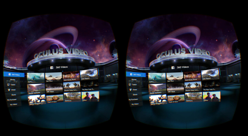 Skjermbilde fra Samsung og Oculus VR-kino. Via: Gadget Guy