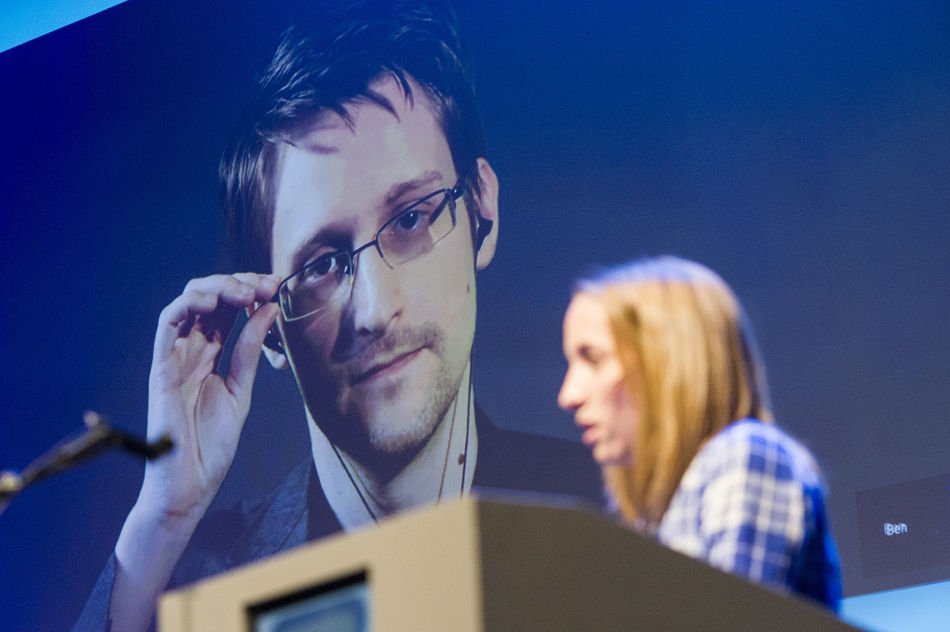 Edward Snowden intervjuet på direkten under Nordiske Mediedager Foto: Nordiske Mediedager