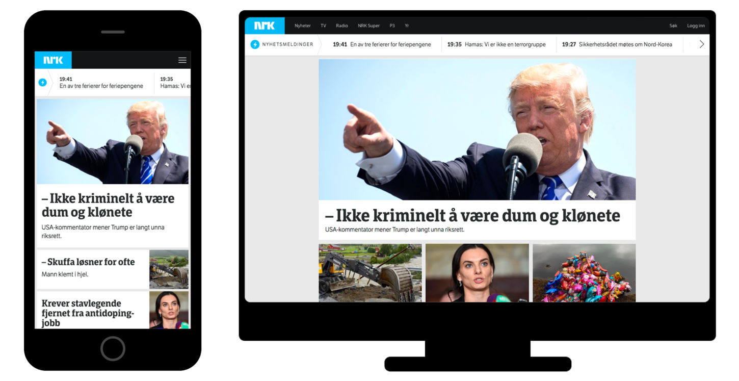 Forsiden til NRK.no blir ny bilde