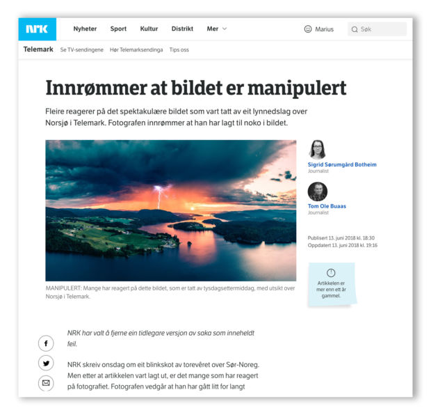 Faksimile NRK.no