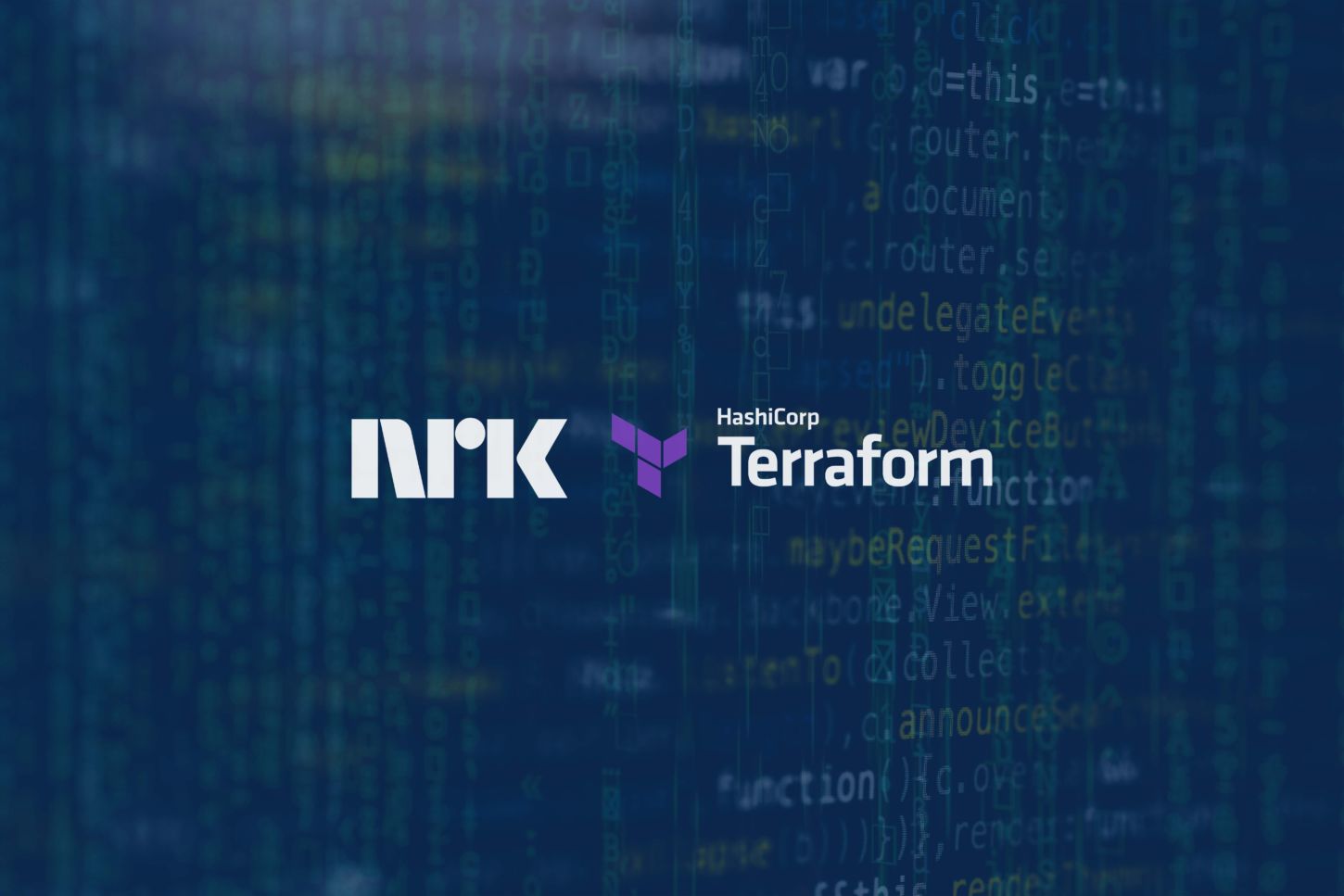 The NRK logo and the Terraform logo side by side.